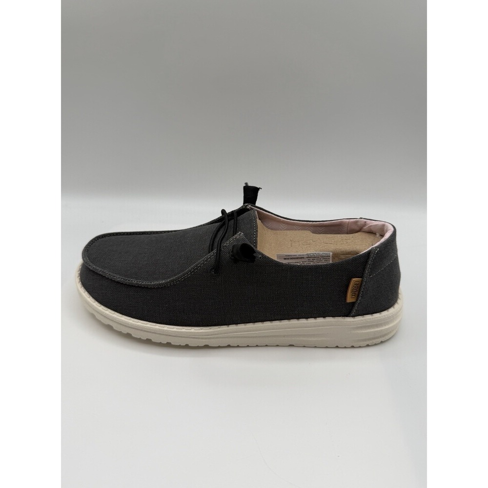HEY DUDE Wendy Chambray,Women's 10,EU: 41, Off Black,Extra Laces, NIB